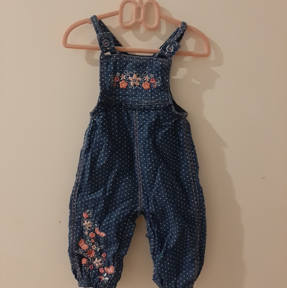 Jean Overalls with Floral Detail
